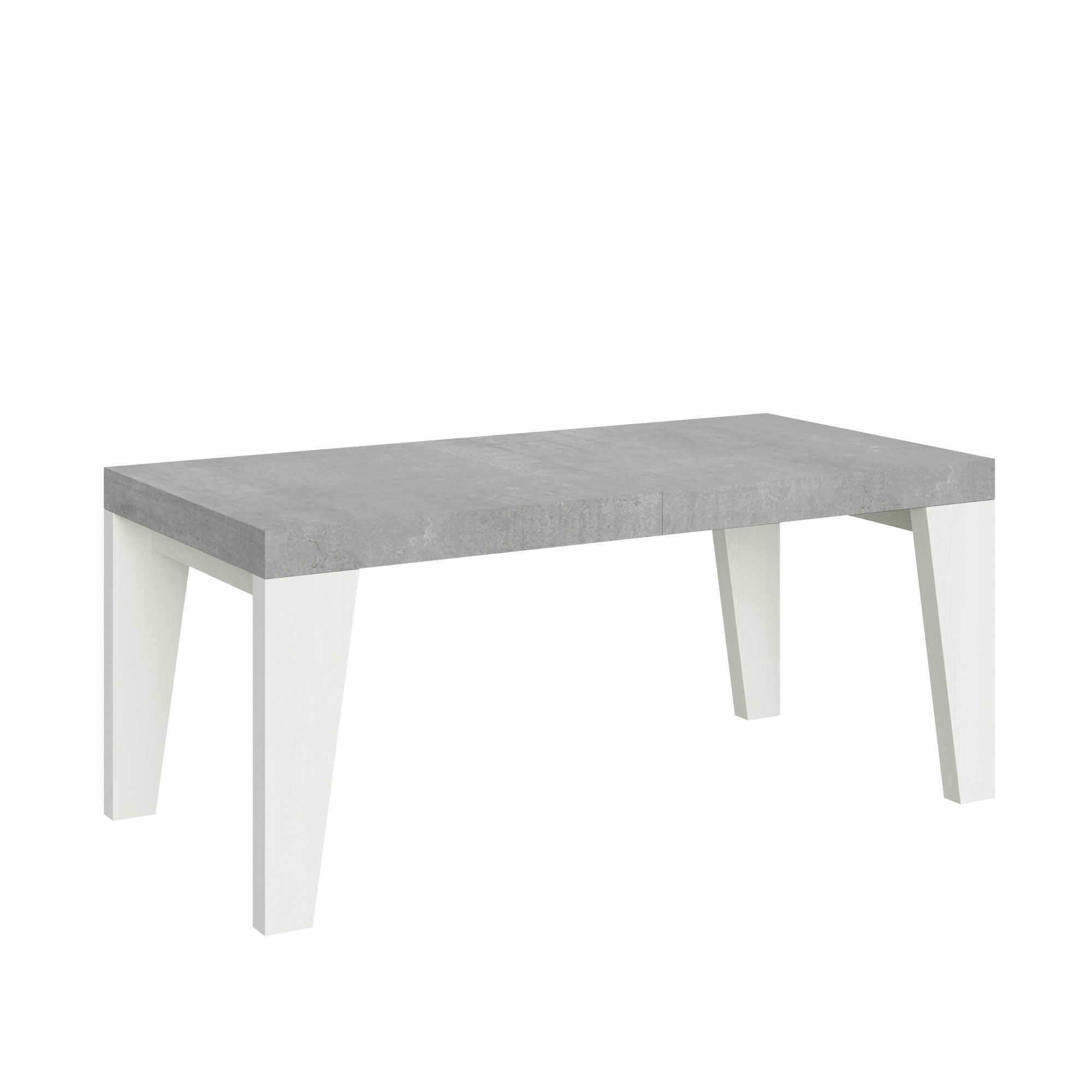 Itamoby Tavolo Naxy Mix Allungabile Piano Cemento Gambe Bianco Frassino 90×180 Allungato 440