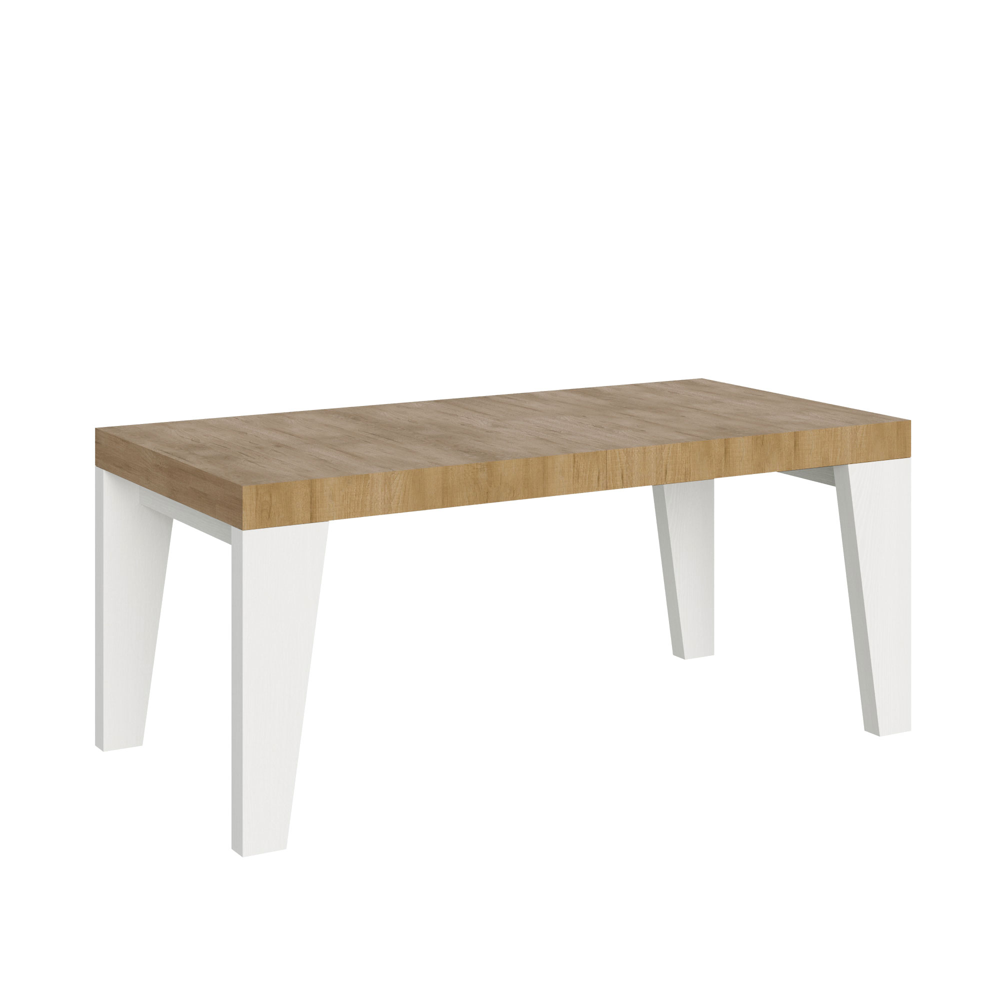 Itamoby Tavolo Naxy Mix Allungabile Piano Quercia Natura Gambe Bianco Frassino 90×180 Allungato 284