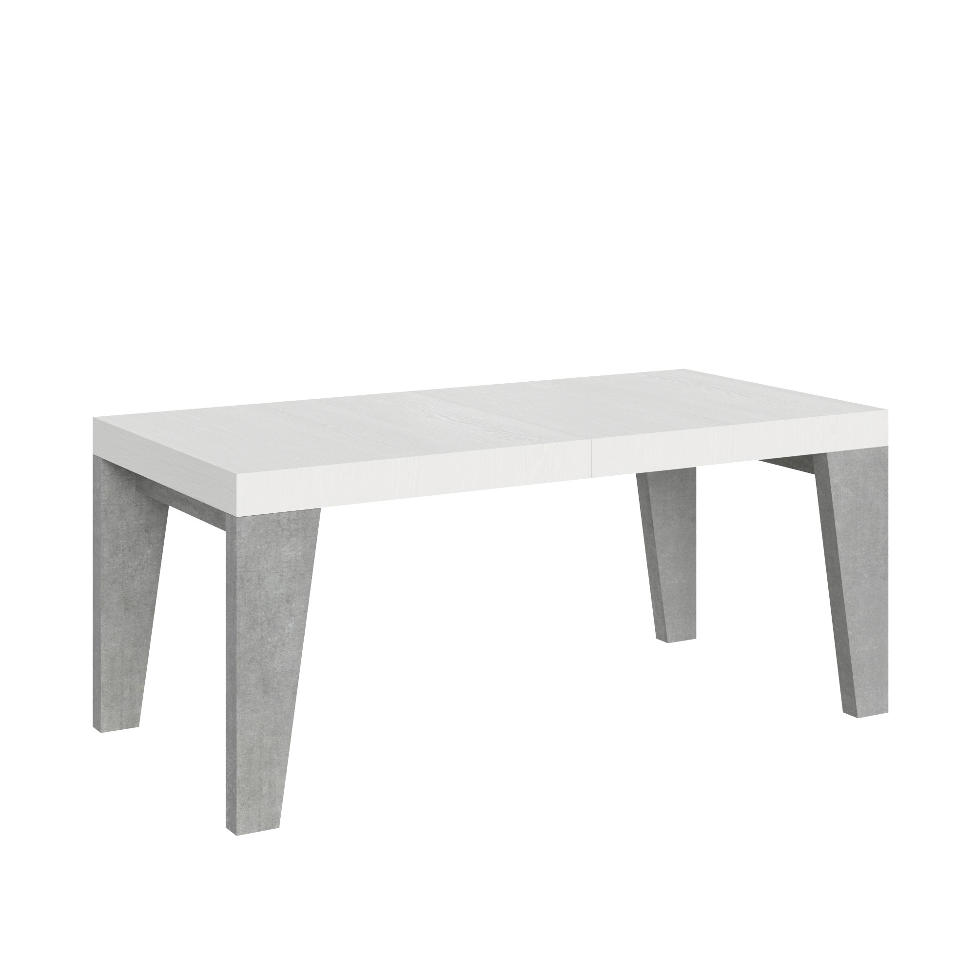 Itamoby Tavolo Naxy Mix Allungabile Piano Bianco Frassino Gambe Cemento 90×180 Allungato 284