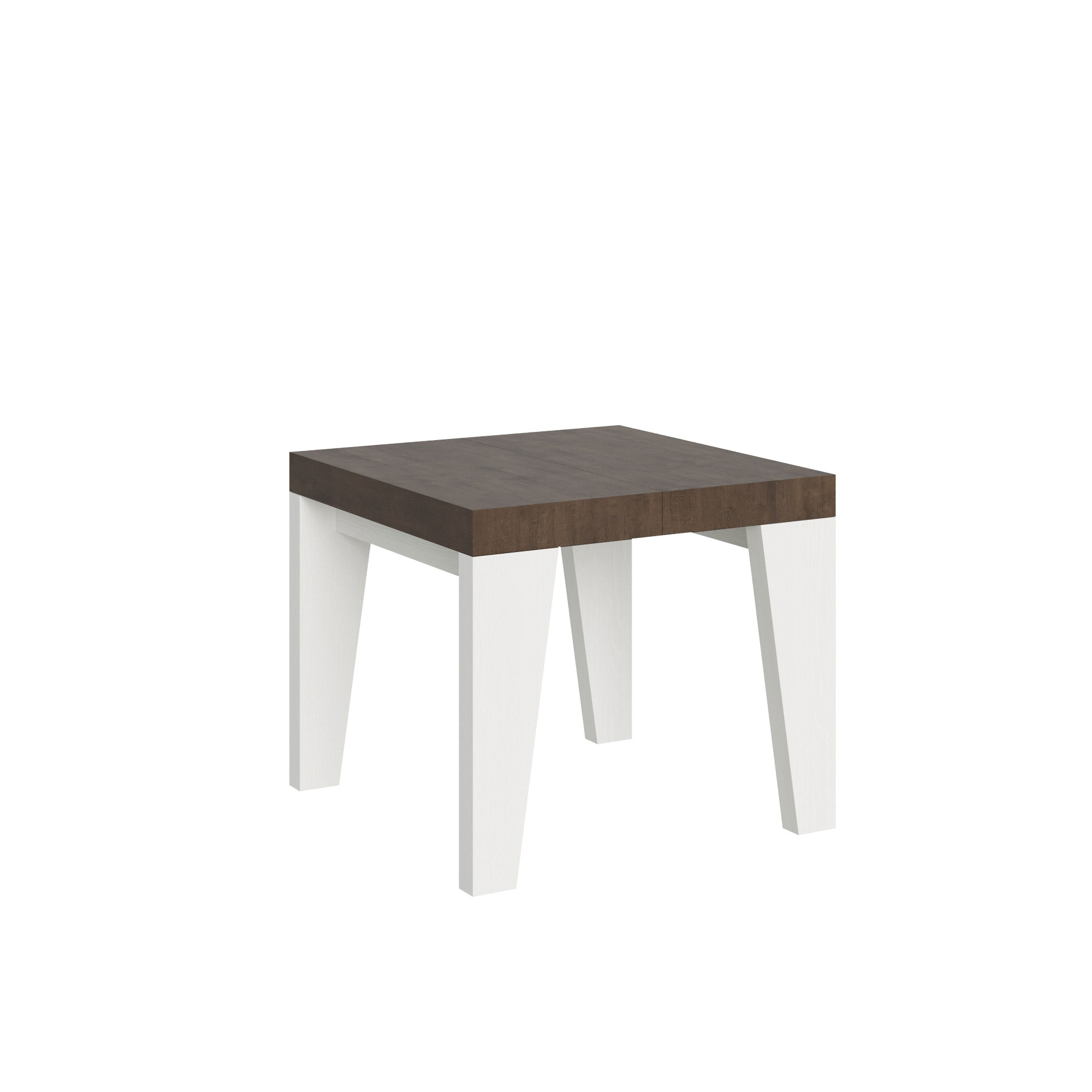 Itamoby Tavolo Naxy Mix Allungabile Piano Noce Gambe Bianco Frassino 90×90 Allungato 246