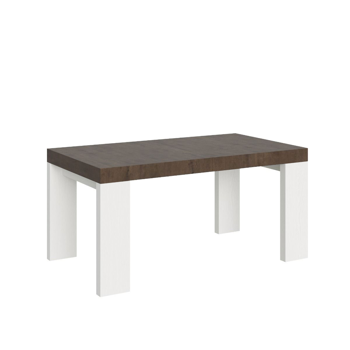 Itamoby Tavolo Roxell Allungabile Piano Noce Gambe Bianco Frassino 90×160 Allungato 420