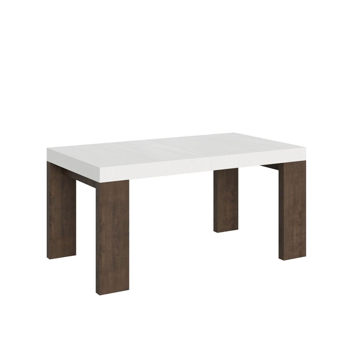 Itamoby Tavolo Roxell Allungabile Piano Bianco Frassino Gambe Noce 90×160 Allungato 420