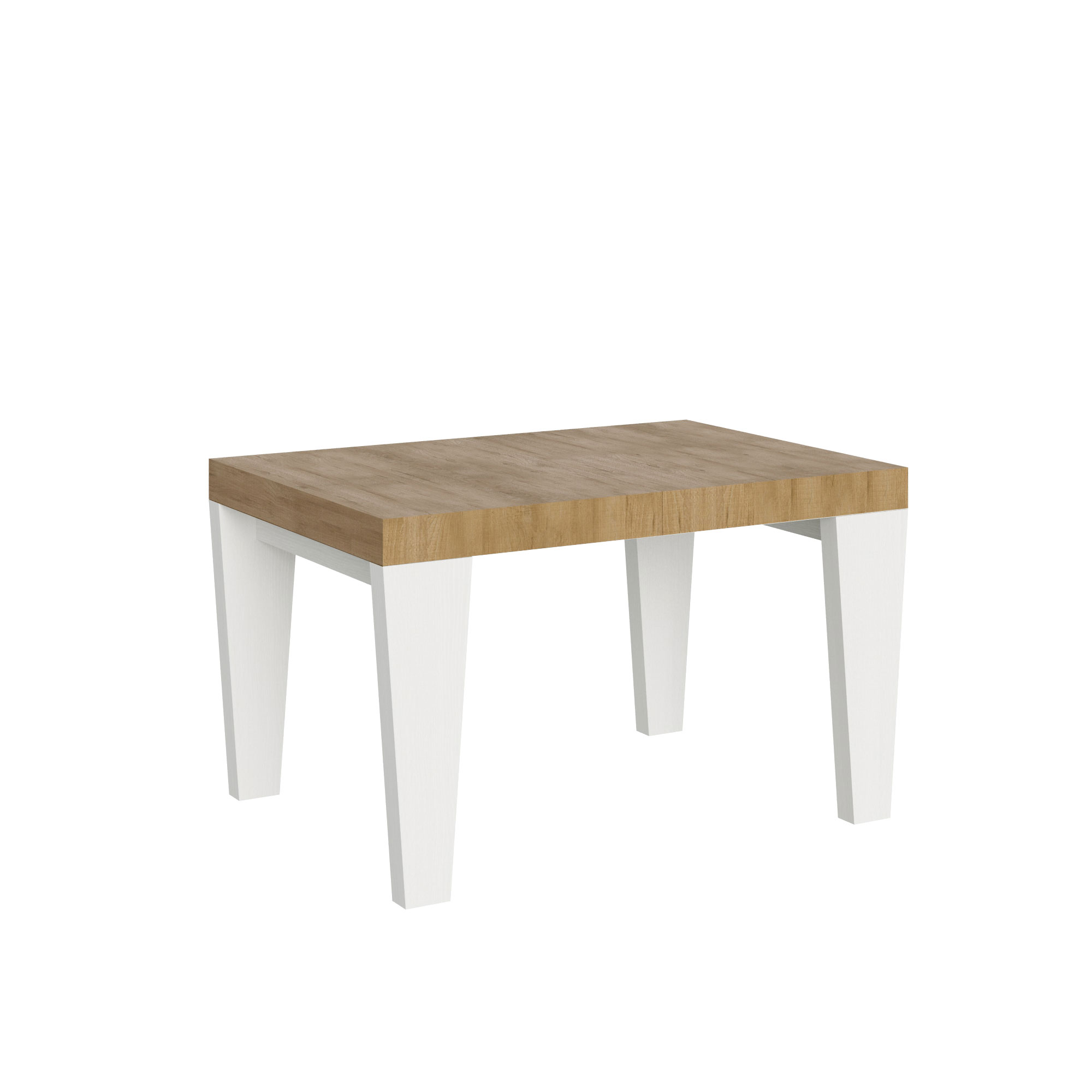 Itamoby Tavolo Spimbo Mix Allungabile Piano Quercia Natura Gambe Bianco Frassino 90×130 Allungato 390