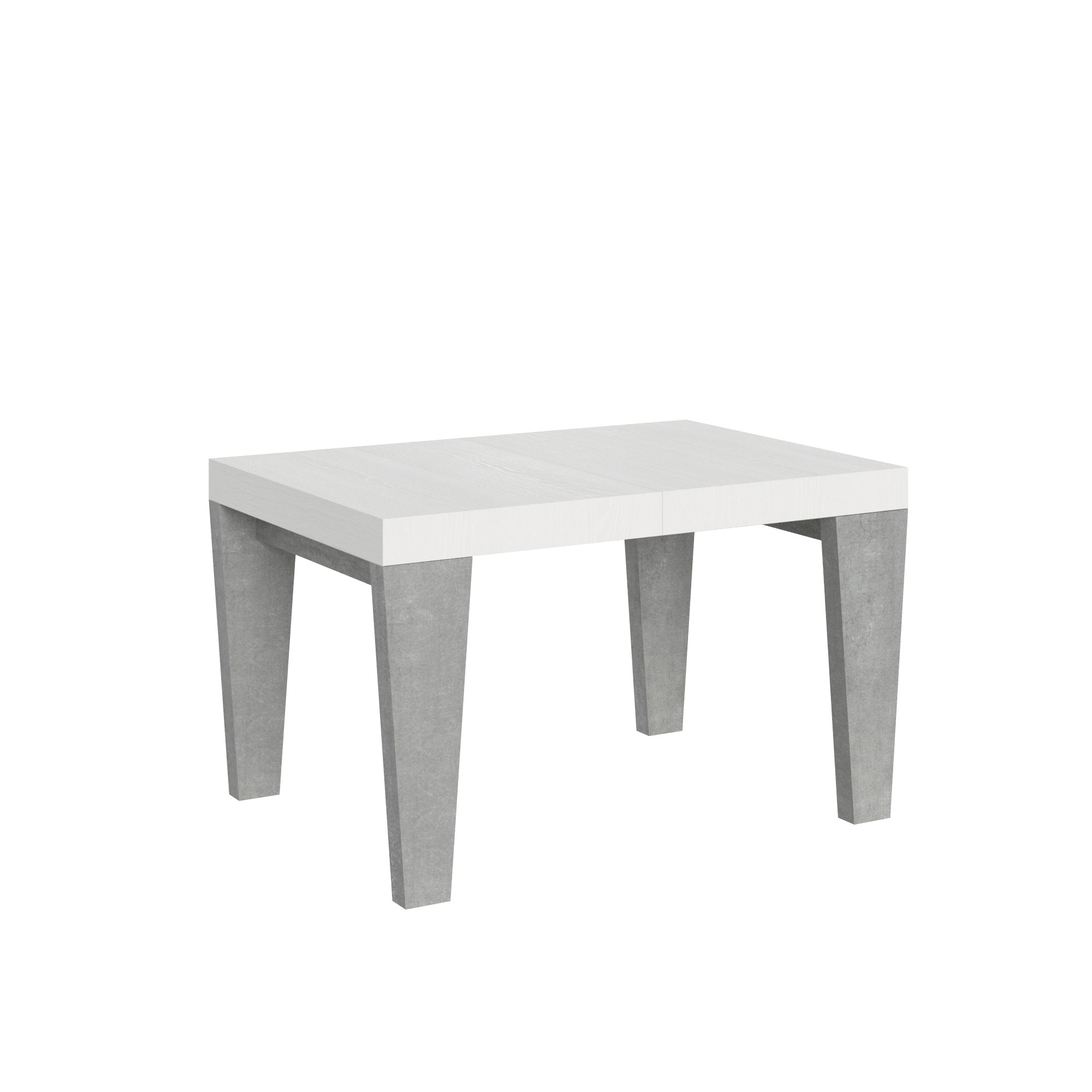 Itamoby Tavolo Spimbo Mix Allungabile Piano Bianco Frassino Gambe Cemento 90×130 Allungato 234