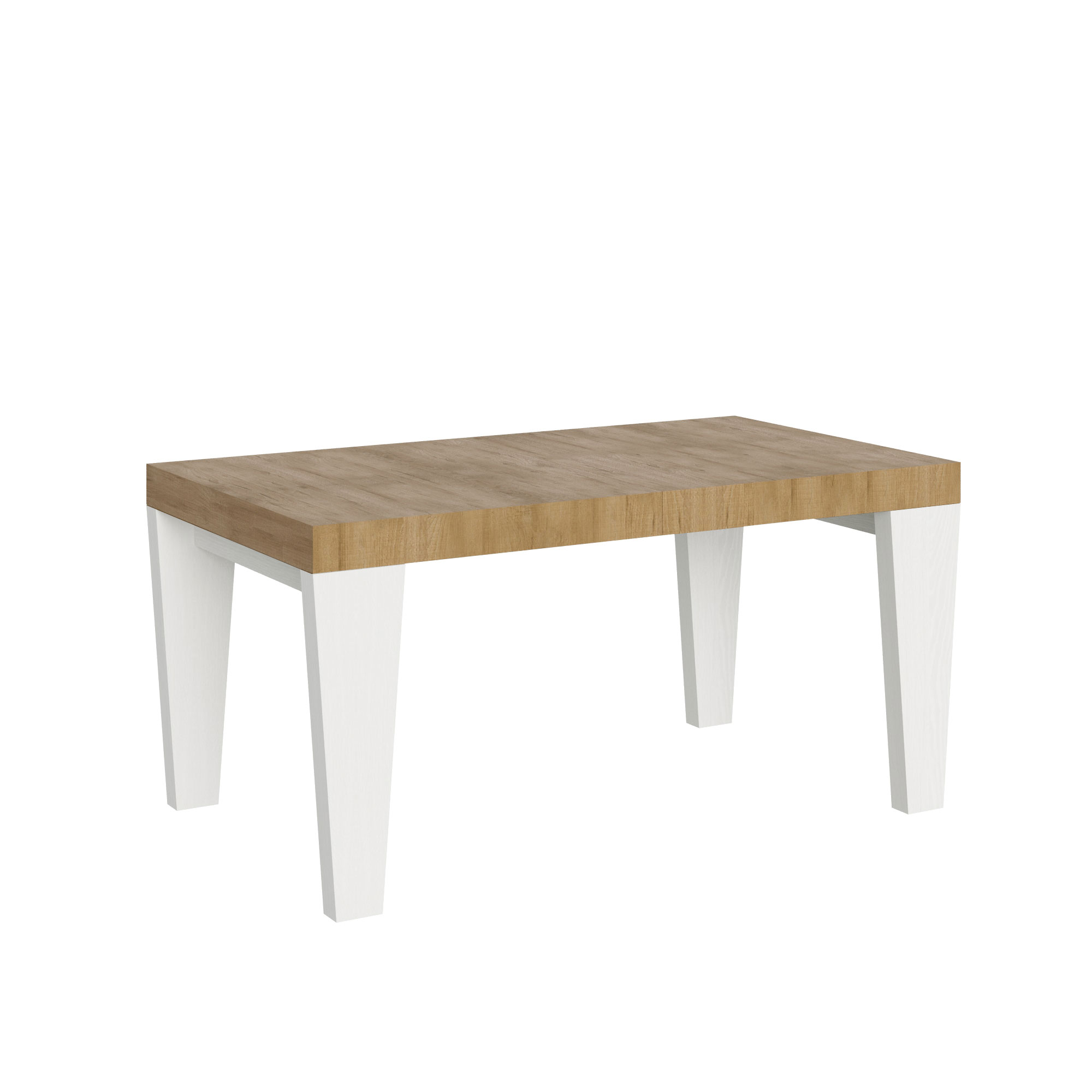 Itamoby Tavolo Spimbo Mix Allungabile Piano Quercia Natura Gambe Bianco Frassino 90×160 Allungato 420