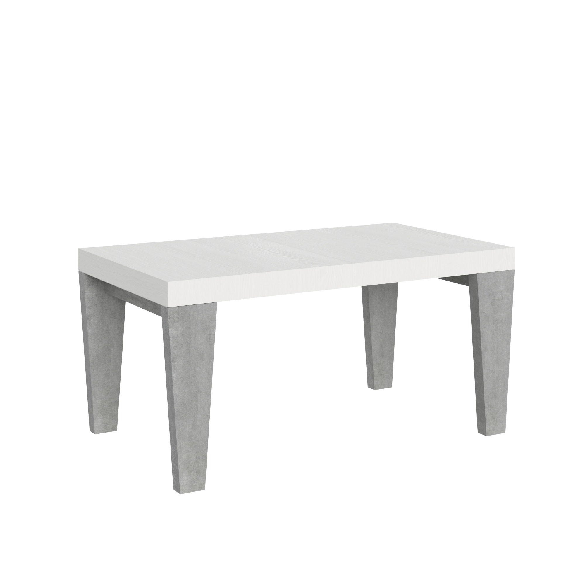 Itamoby Tavolo Spimbo Mix Allungabile Piano Bianco Frassino Gambe Cemento 90×160 Allungato 264