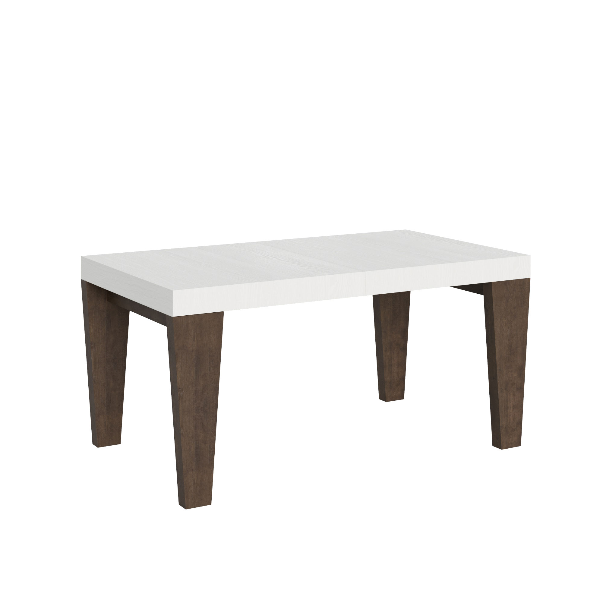Itamoby Tavolo Spimbo Mix Allungabile Piano Bianco Frassino Gambe Noce 90×160 Allungato 420