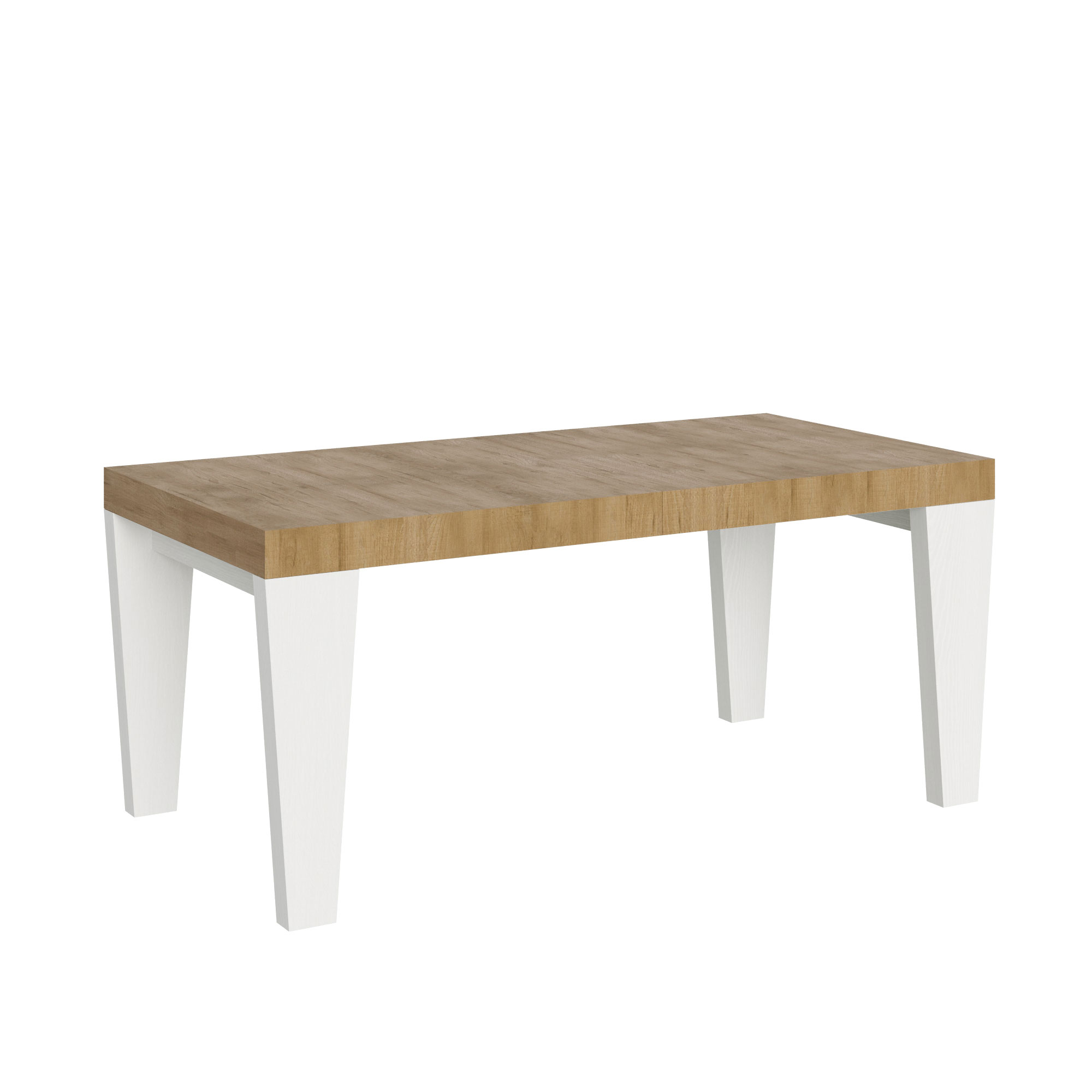 Itamoby Tavolo Spimbo Mix Allungabile Piano Quercia Natura Gambe Bianco Frassino 90×180 Allungato 440