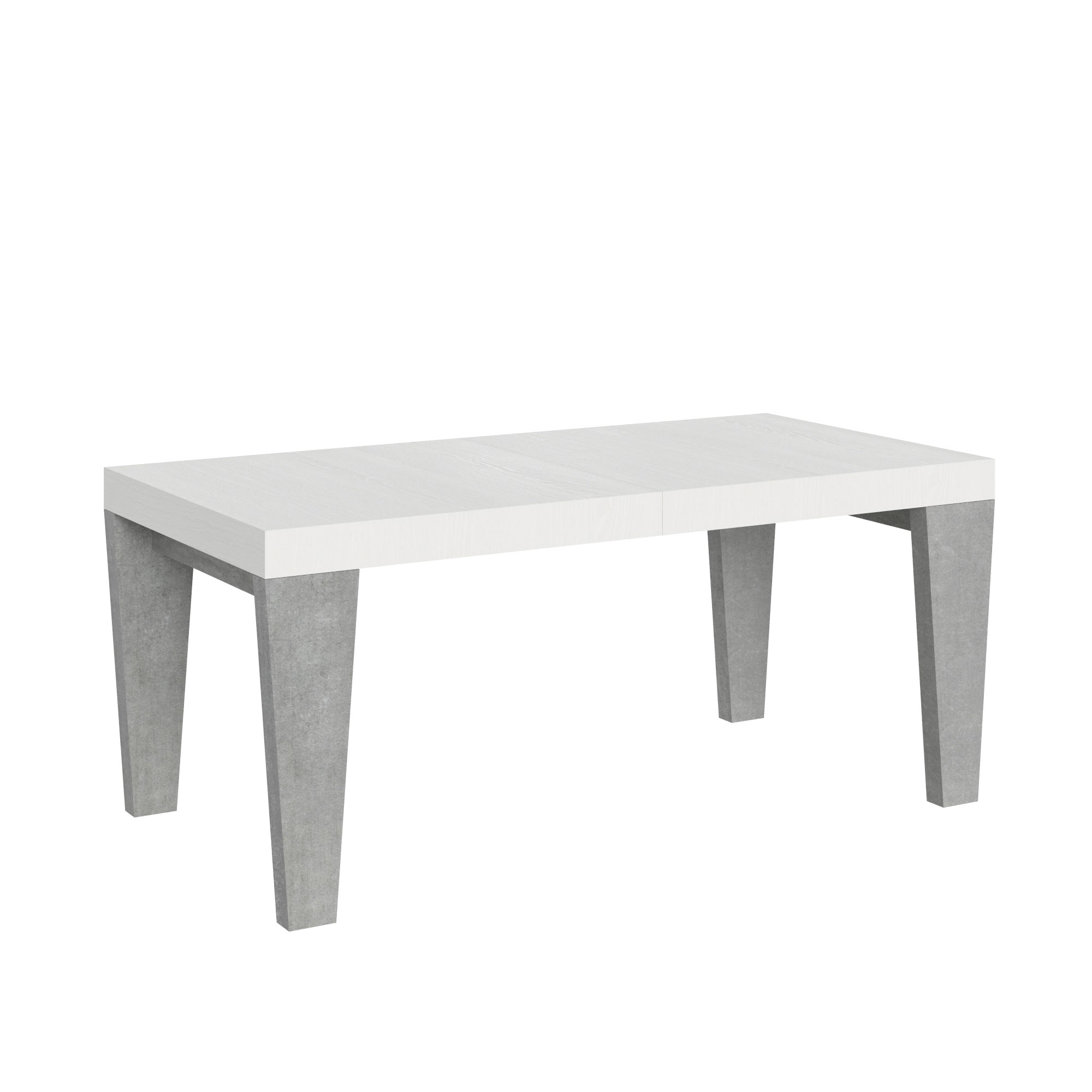 Itamoby Tavolo Spimbo Mix Allungabile Piano Bianco Frassino Gambe Cemento 90×180 Allungato 284