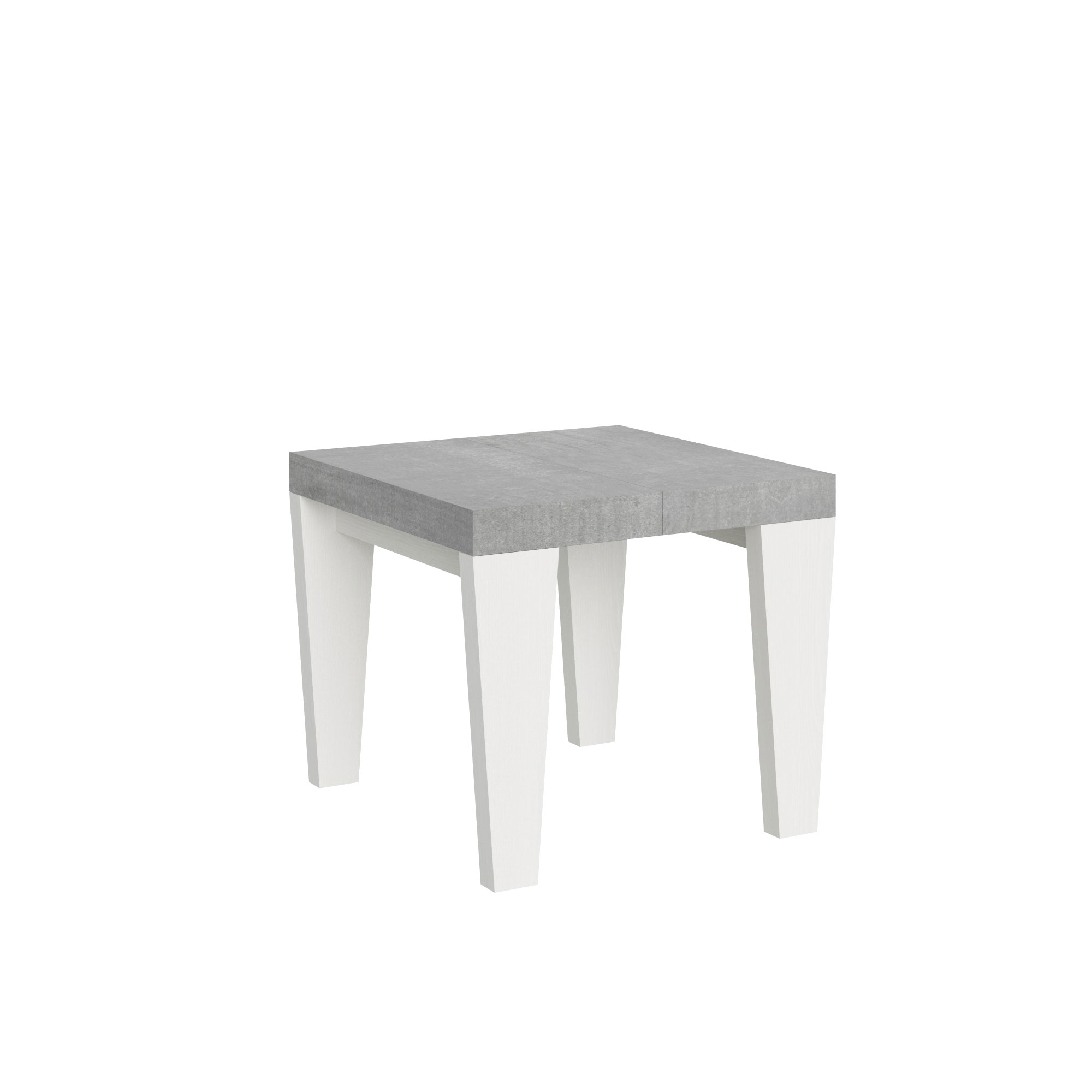 Itamoby Tavolo Spimbo Mix Allungabile Piano Cemento Gambe Bianco Frassino 90×90 Allungato 246