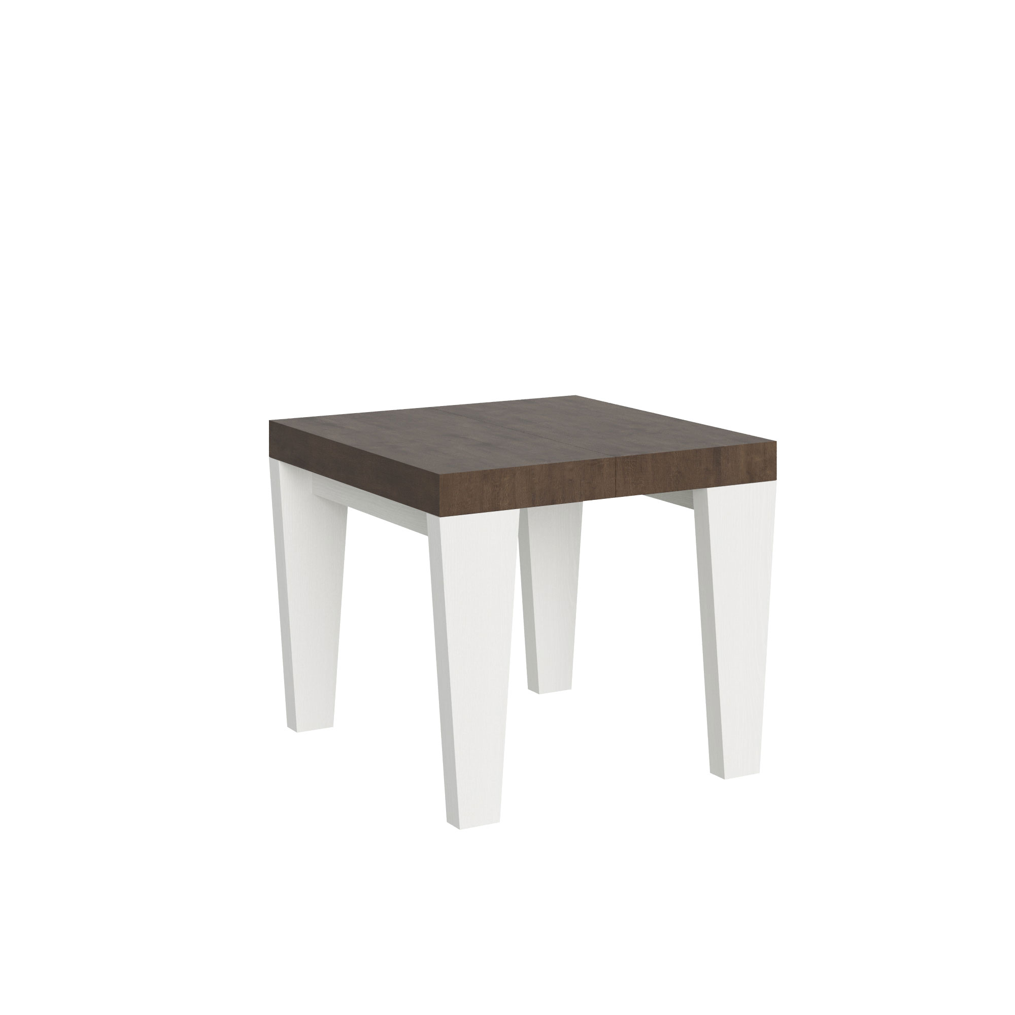 Itamoby Tavolo Spimbo Mix Allungabile Piano Noce Gambe Bianco Frassino 90×90 Allungato 246