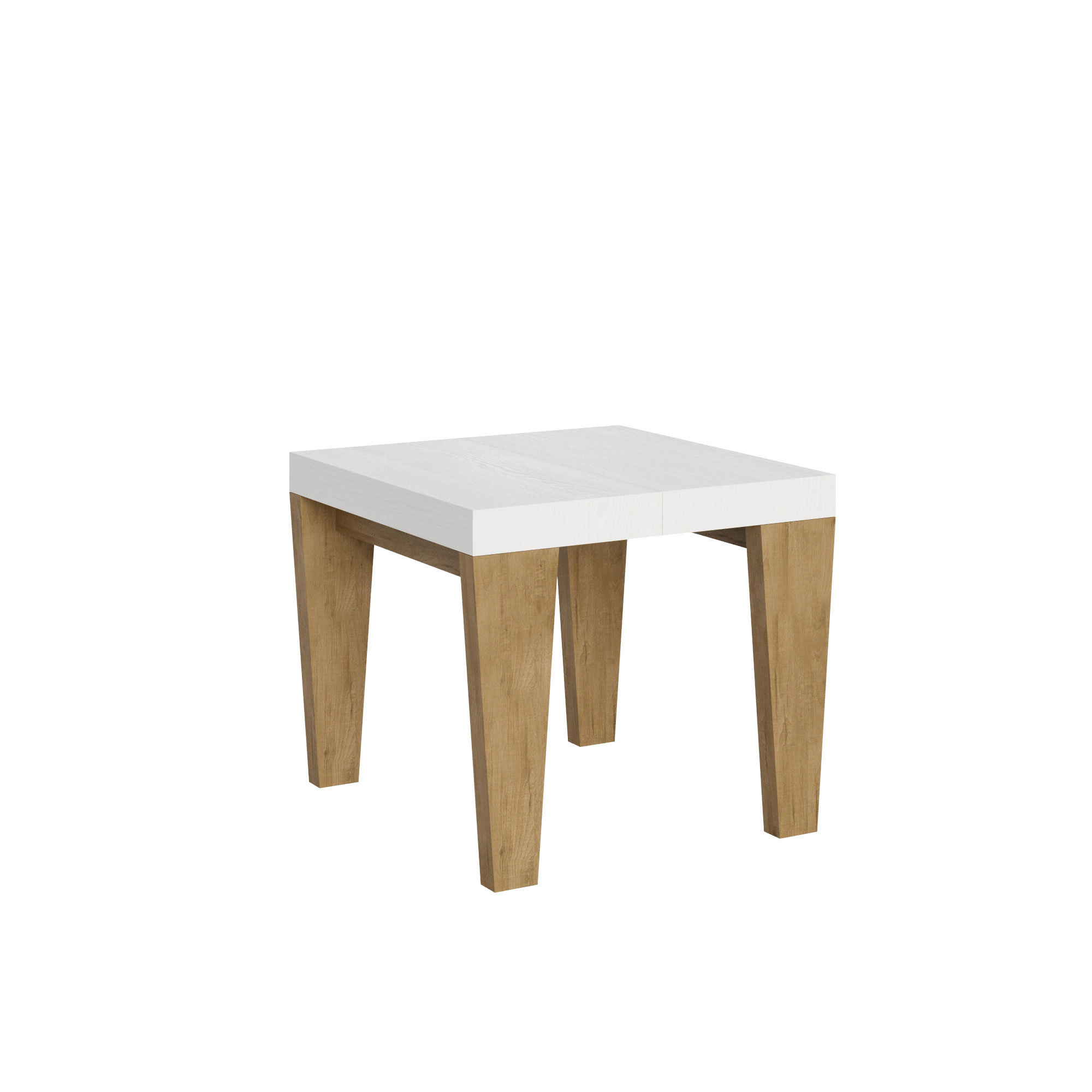 Itamoby Tavolo Spimbo Mix Allungabile Piano Bianco Frassino Gambe Quercia Natura 90×90 Allungato 246