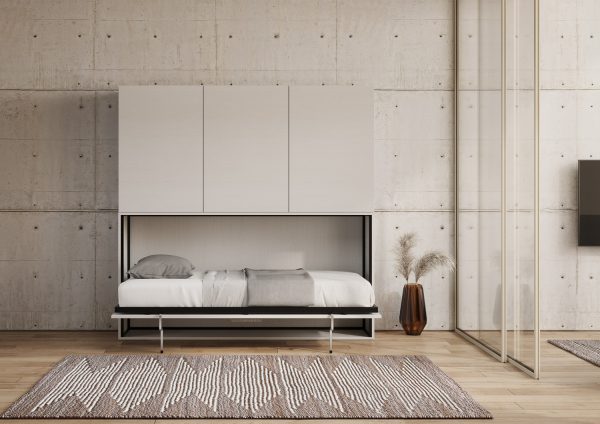 Letto Kando singolo Bianco Frassino composizione D con materasso - immagine 4