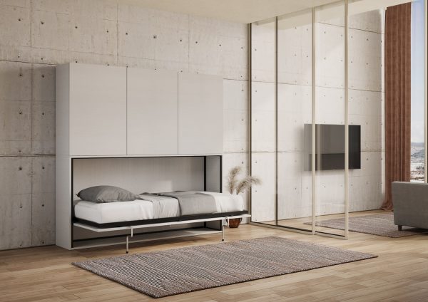 Letto Kando singolo Bianco Frassino composizione D con materasso - immagine 7