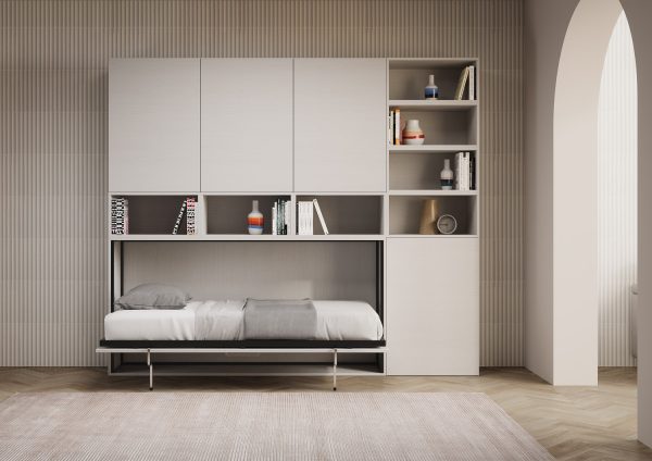 Letto Kando singolo Bianco Frassino composizione E - immagine 4