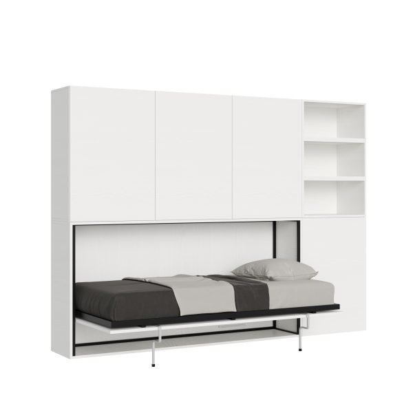 Letto Kando singolo Bianco Frassino composizione F con materasso