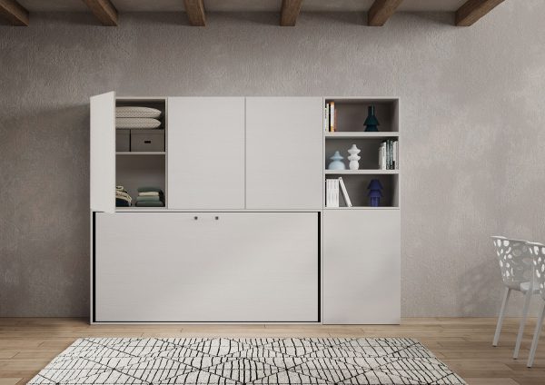Letto Kando singolo Bianco Frassino composizione F con materasso - immagine 5