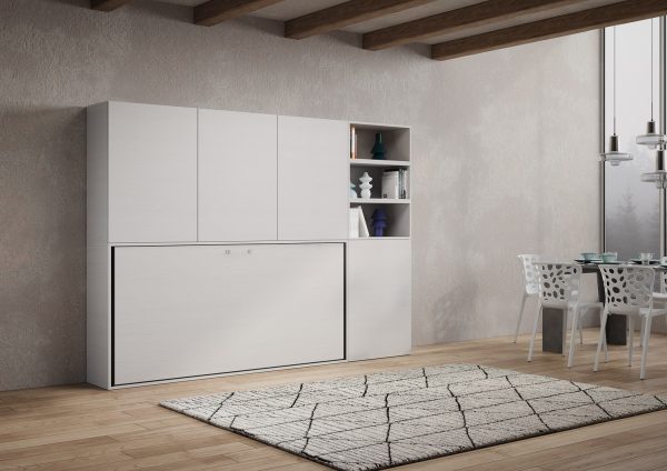 Letto Kando singolo Bianco Frassino composizione F con materasso - immagine 6