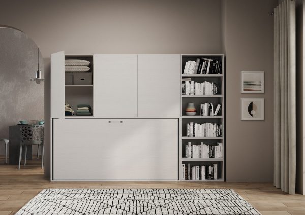 Letto Kando singolo Bianco Frassino composizione G con materasso - immagine 5