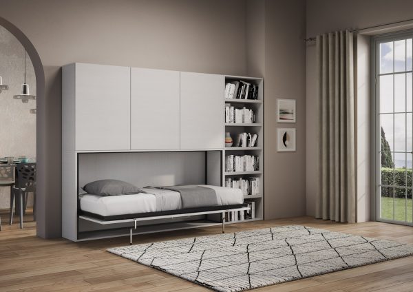 Letto Kando singolo Bianco Frassino composizione G con materasso - immagine 7