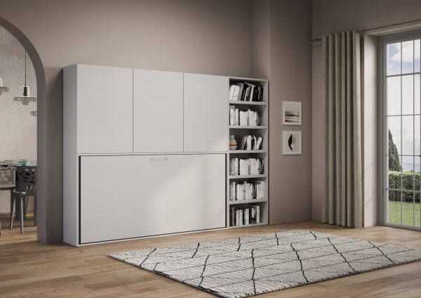 Letto Kando singolo Bianco Frassino composizione G con materasso - immagine 6