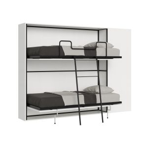 Letto Kando doppio Bianco Frassino composizione H con materassi