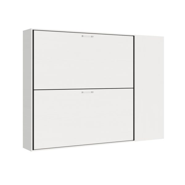 Letto Kando doppio Bianco Frassino composizione H con materassi - immagine 2