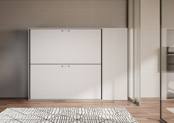 Letto Kando doppio Bianco Frassino composizione H con materassi - immagine 3