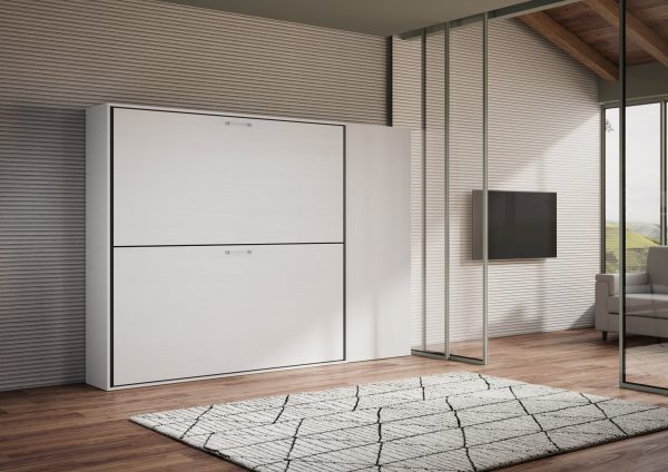 Letto Kando doppio Bianco Frassino composizione H con materassi - immagine 6