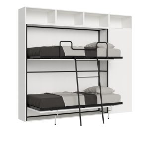 Letto Kando doppio Bianco Frassino composizione I con materassi