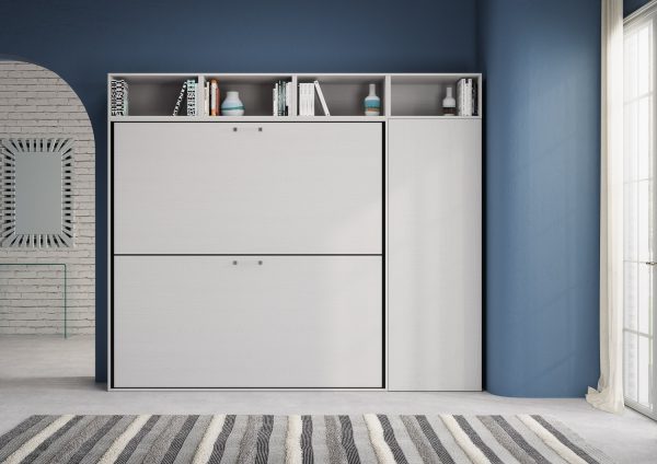 Letto Kando doppio Bianco Frassino composizione I con materassi - immagine 3