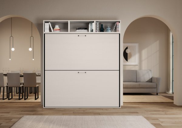 Letto Kando doppio Bianco Frassino composizione L con materassi - immagine 3