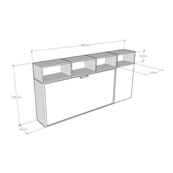 Letto Kando singolo Bianco Frassino composizione A - immagine 8