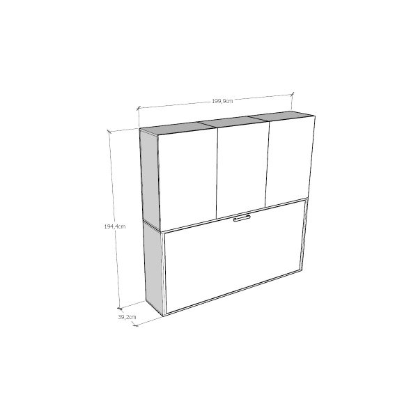 Letto Kando singolo Bianco Frassino composizione D con materasso - immagine 8