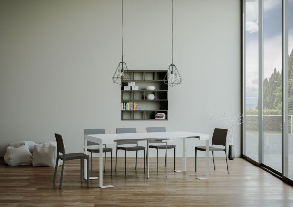 Consolle allungabile 90x40/300 cm Tecno Bianco Frassino telaio Bianco - immagine 3