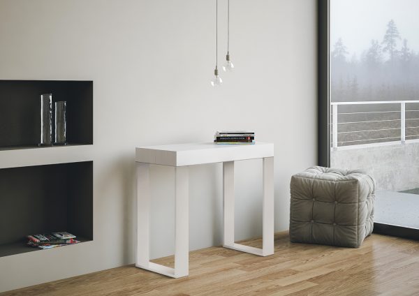 Consolle allungabile 90x40/300 cm Tecno Bianco Frassino telaio Bianco - immagine 2