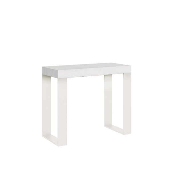 Consolle allungabile 90x40/300 cm Tecno Bianco Frassino telaio Bianco