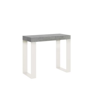 Consolle allungabile 90x40/300 cm Tecno Cemento telaio Bianco