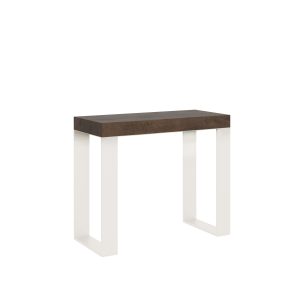 Consolle allungabile 90x40/300 cm Tecno Noce telaio Bianco