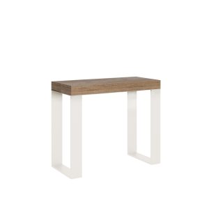 Consolle allungabile 90x40/196 cm Tecno Small Quercia Natura telaio Bianco