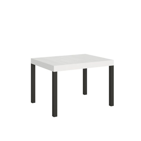 Tavolo everyday piano bianco frassino cm. 70x110 allungabile fino a 194 telaio Antracite