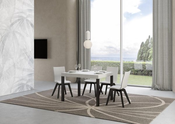 Tavolo everyday piano bianco frassino cm. 70x110 allungabile fino a 194 telaio Antracite - immagine 2