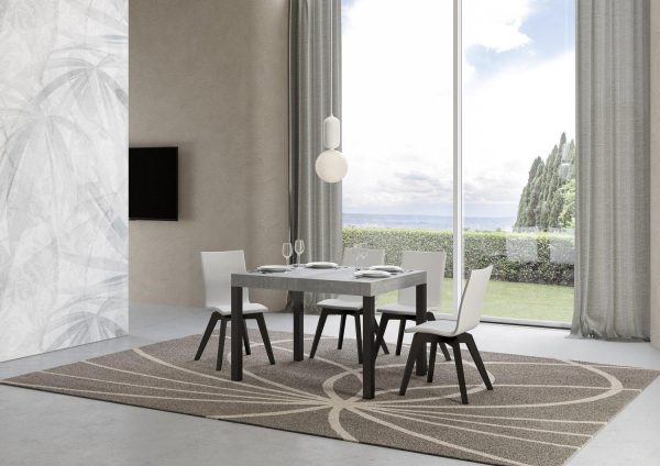 Tavolo everyday piano cemento cm. 70x110 allungabile fino a 194 telaio Antracite - immagine 2