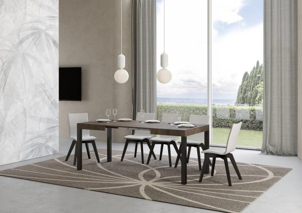 Tavolo everyday piano noce cm. 80x120 telaio allungabile fino a 204 Antracite - immagine 3