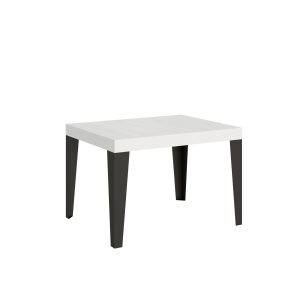 Tavolo Flame piano bianco frassino cm. 70x110 allungabile fino a 194 telaio Antracite
