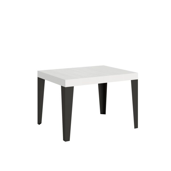 Tavolo Flame piano bianco frassino cm. 70x110 allungabile fino a 194 telaio Antracite