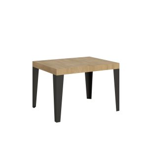 Tavolo Flame piano quercia natura cm. 80x120 allungabile fino a 204 telaio Antracite