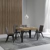 Tavolo Flame piano quercia natura cm. 70x110 allungabile fino a 194 telaio Antracite - immagine 2