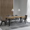 Tavolo Flame piano quercia natura cm. 70x110 allungabile fino a 194 telaio Antracite - immagine 3