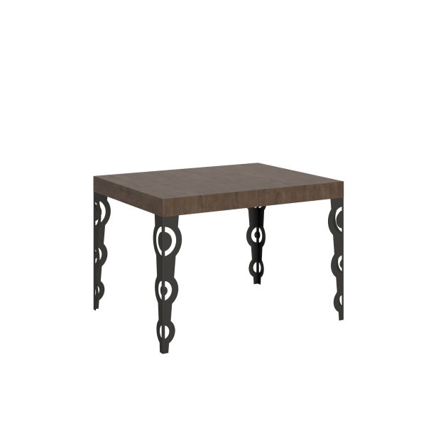 Tavolo Karamay piano noce cm. 70x110 telaio allungabile fino a 194 Antracite